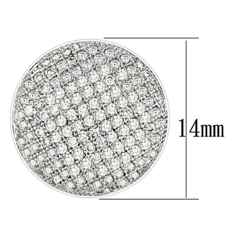 Alamode Rhodium Brass Earrings with AAA Grade CZ in Clear - Alamode - Flyclothing LLC