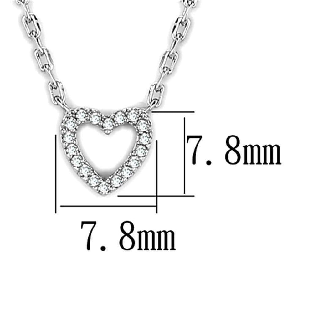 Alamode Rhodium Brass Necklace with AAA Grade CZ in Clear - Alamode - Flyclothing LLC