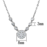 Alamode Rhodium Brass Necklace with AAA Grade CZ in Clear - Alamode - Flyclothing LLC