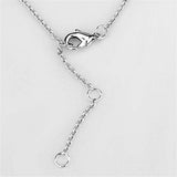 Alamode Rhodium Brass Necklace with AAA Grade CZ in Clear - Alamode - Flyclothing LLC