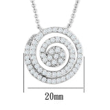 Alamode Rhodium Brass Necklace with AAA Grade CZ in Clear - Alamode - Flyclothing LLC