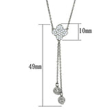 Alamode Rhodium Brass Necklace with AAA Grade CZ in Clear - Alamode - Flyclothing LLC