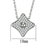 Alamode Rhodium Brass Necklace with AAA Grade CZ in Clear - Alamode - Flyclothing LLC
