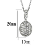 Alamode Rhodium Brass Necklace with AAA Grade CZ in Clear - Alamode - Flyclothing LLC