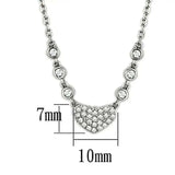 Alamode Rhodium Brass Necklace with AAA Grade CZ in Clear - Alamode - Flyclothing LLC