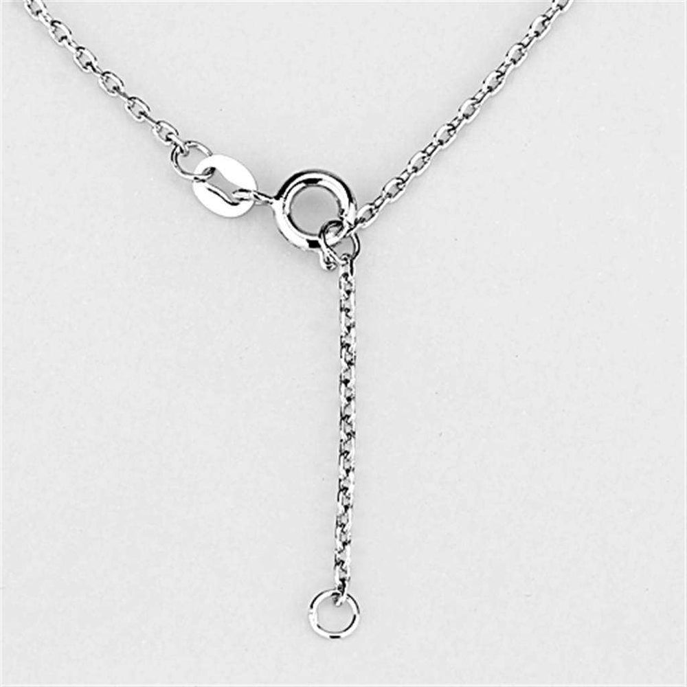 Alamode Rhodium Brass Necklace with AAA Grade CZ in Clear - Alamode - Flyclothing LLC