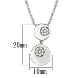 Alamode Rhodium Brass Necklace with AAA Grade CZ in Clear - Alamode - Flyclothing LLC