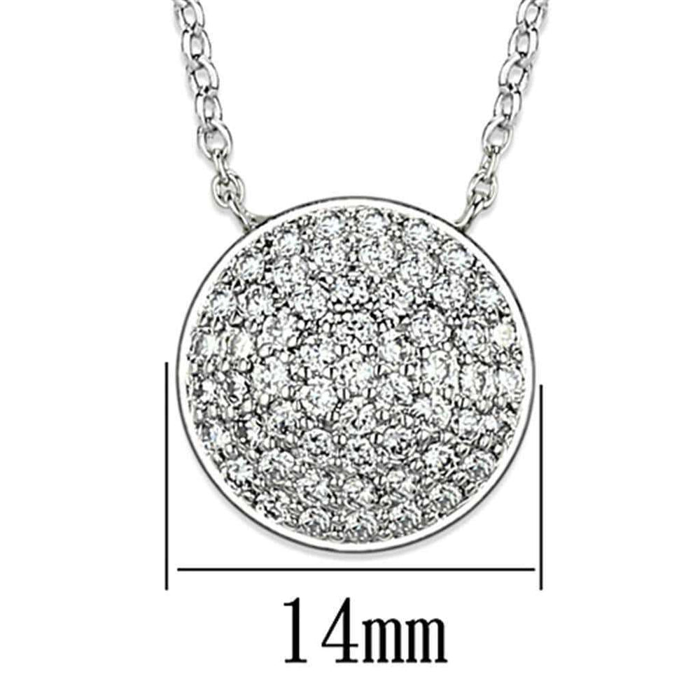 Alamode Rhodium Brass Necklace with AAA Grade CZ in Clear - Alamode - Flyclothing LLC