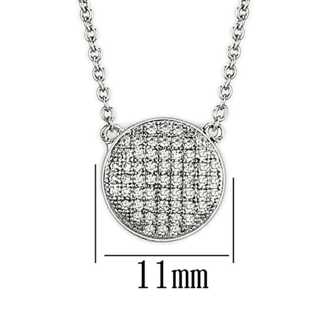 Alamode Rhodium Brass Necklace with AAA Grade CZ in Clear - Alamode - Flyclothing LLC