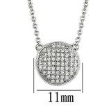 Alamode Rhodium Brass Necklace with AAA Grade CZ in Clear - Alamode - Flyclothing LLC