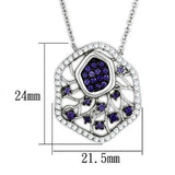 Alamode Rhodium + Ruthenium Brass Necklace with AAA Grade CZ in Amethyst - Alamode - Flyclothing LLC