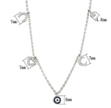Alamode Rhodium Brass Necklace with AAA Grade CZ in Montana - Alamode - Flyclothing LLC