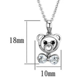 Alamode Rhodium Brass Necklace with AAA Grade CZ in Clear - Alamode - Flyclothing LLC