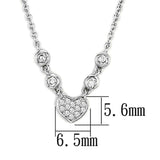 Alamode Rhodium Brass Necklace with AAA Grade CZ in Clear - Alamode - Flyclothing LLC