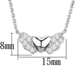 Alamode Rhodium Brass Necklace with AAA Grade CZ in Clear - Alamode - Flyclothing LLC