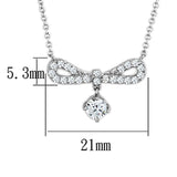 Alamode Rhodium Brass Necklace with AAA Grade CZ in Clear - Alamode - Flyclothing LLC