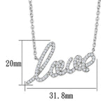 Alamode Rhodium Brass Necklace with AAA Grade CZ in Clear - Alamode - Flyclothing LLC