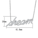 Alamode Rhodium Brass Necklace with AAA Grade CZ in Clear - Alamode - Flyclothing LLC
