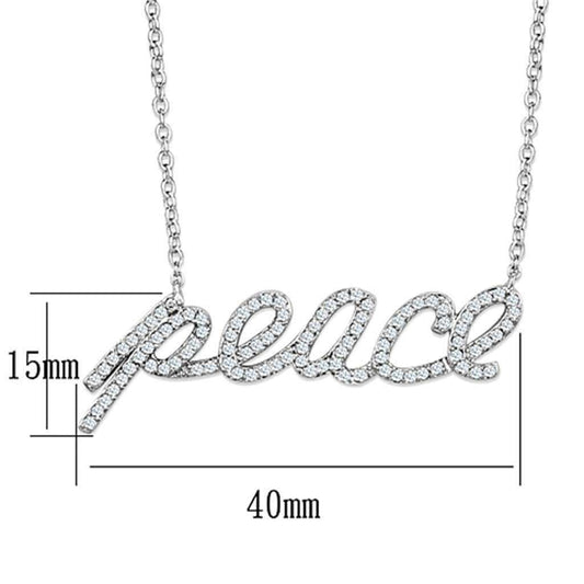 Alamode Rhodium Brass Necklace with AAA Grade CZ in Clear - Alamode - Flyclothing LLC