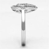 Alamode Rhodium Brass Ring with AAA Grade CZ in Clear - Alamode - Flyclothing LLC