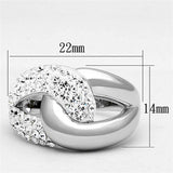 Alamode Rhodium Brass Ring with Top Grade Crystal in Clear - Alamode - Flyclothing LLC