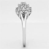 Alamode Rhodium Brass Ring with AAA Grade CZ in Clear - Alamode - Flyclothing LLC