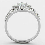 Alamode Rhodium Brass Ring with Top Grade Crystal in Clear - Alamode - Flyclothing LLC