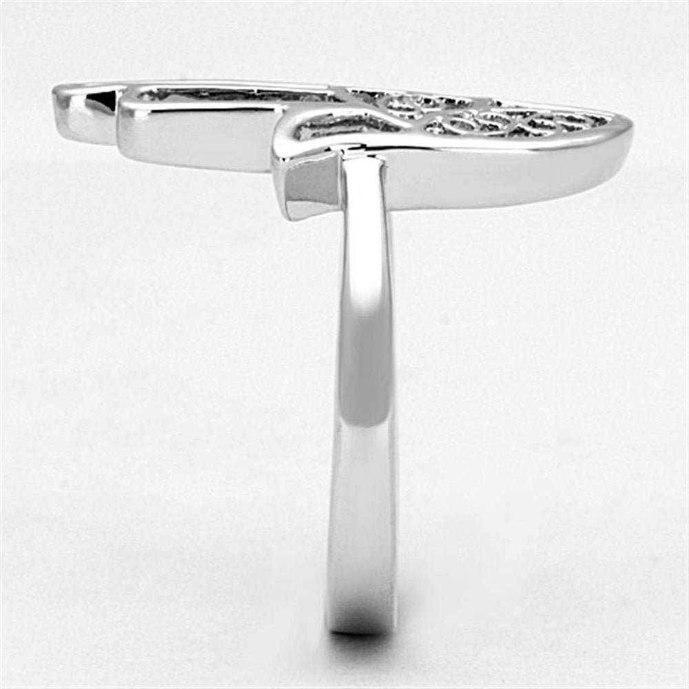 Alamode Rhodium Brass Ring with No Stone - Alamode - Flyclothing LLC