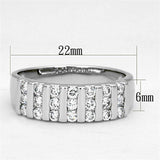 Alamode Rhodium Brass Ring with AAA Grade CZ in Clear - Alamode - Flyclothing LLC