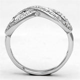 Alamode Rhodium Brass Ring with AAA Grade CZ in Clear - Alamode - Flyclothing LLC
