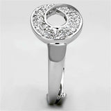 Alamode Rhodium Brass Ring with AAA Grade CZ in Clear - Alamode - Flyclothing LLC