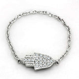 Alamode Rhodium Brass Ring with AAA Grade CZ in Clear - Alamode - Flyclothing LLC