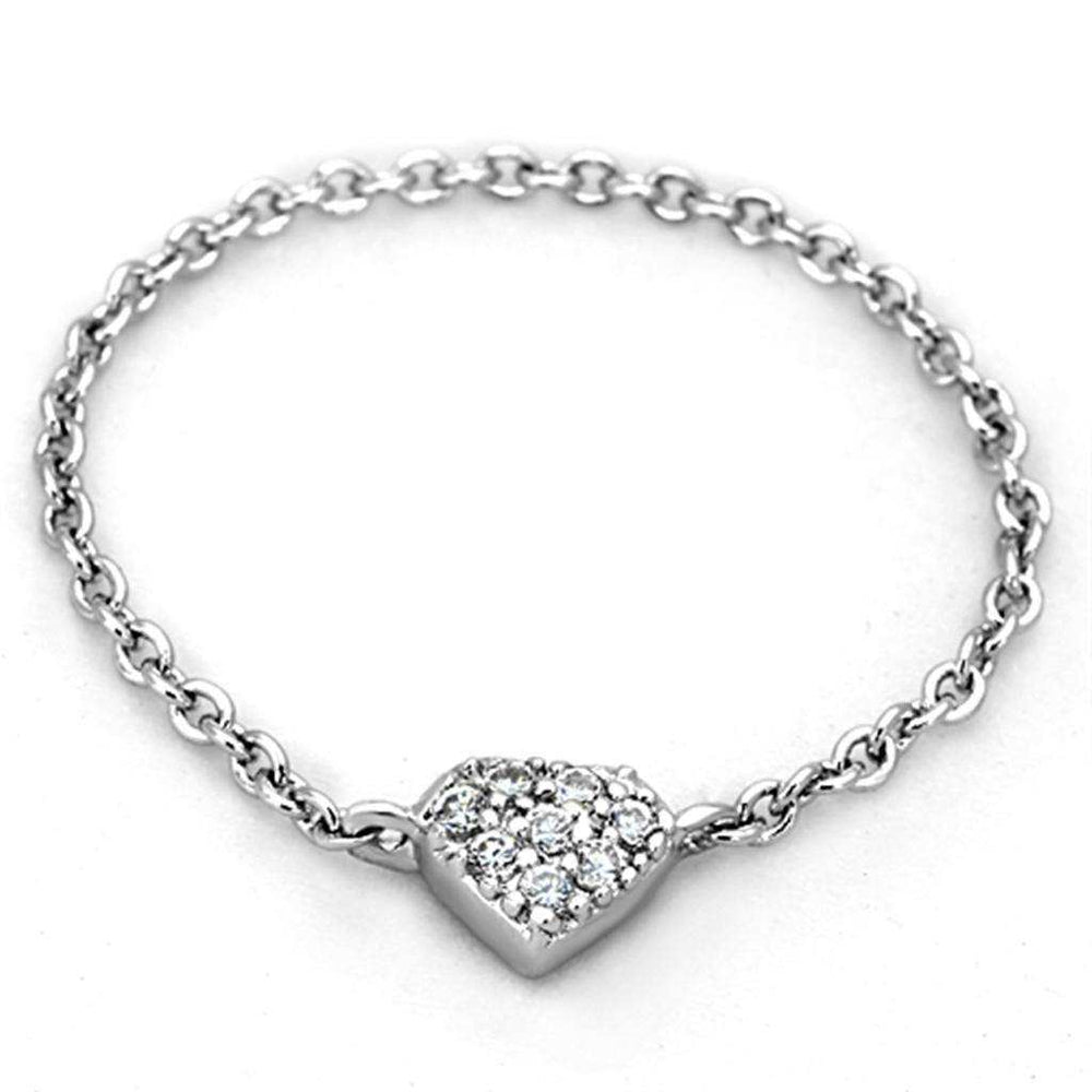 Alamode Rhodium Brass Ring with AAA Grade CZ in Clear - Alamode - Flyclothing LLC