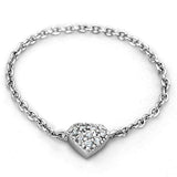 Alamode Rhodium Brass Ring with AAA Grade CZ in Clear - Alamode - Flyclothing LLC