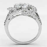 Alamode Rhodium Brass Ring with AAA Grade CZ in Clear - Alamode - Flyclothing LLC