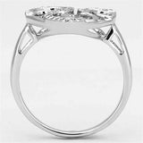 Alamode Rhodium Brass Ring with AAA Grade CZ in Clear - Alamode - Flyclothing LLC