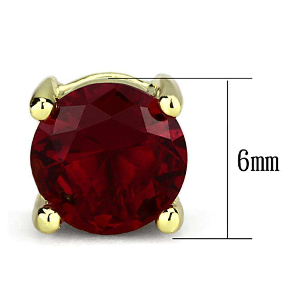 Alamode Gold Brass Earrings with Synthetic Synthetic Glass in Siam - Alamode - Flyclothing LLC