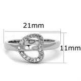 Alamode Rhodium Brass Ring with AAA Grade CZ in Clear - Alamode - Flyclothing LLC