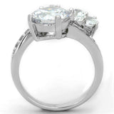 Alamode Rhodium Brass Ring with AAA Grade CZ in Clear - Alamode - Flyclothing LLC