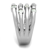 Alamode Rhodium Brass Ring with Top Grade Crystal in Clear - Alamode - Flyclothing LLC