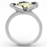 Alamode Rhodium Brass Ring with AAA Grade CZ in Citrine Yellow - Alamode - Flyclothing LLC