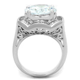 Alamode Rhodium Brass Ring with AAA Grade CZ in Clear - Alamode - Flyclothing LLC