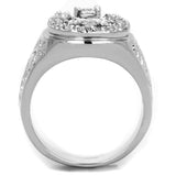 Alamode Rhodium Brass Ring with AAA Grade CZ in Clear - Alamode - Flyclothing LLC