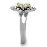 Alamode Rhodium Brass Ring with AAA Grade CZ in Citrine Yellow - Alamode - Flyclothing LLC