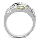Alamode Rhodium Brass Ring with AAA Grade CZ in Multi Color - Alamode - Flyclothing LLC