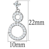 Alamode Rhodium Brass Earrings with AAA Grade CZ in Clear - Alamode - Flyclothing LLC