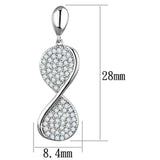 Alamode Rhodium Brass Earrings with AAA Grade CZ in Clear - Alamode - Flyclothing LLC