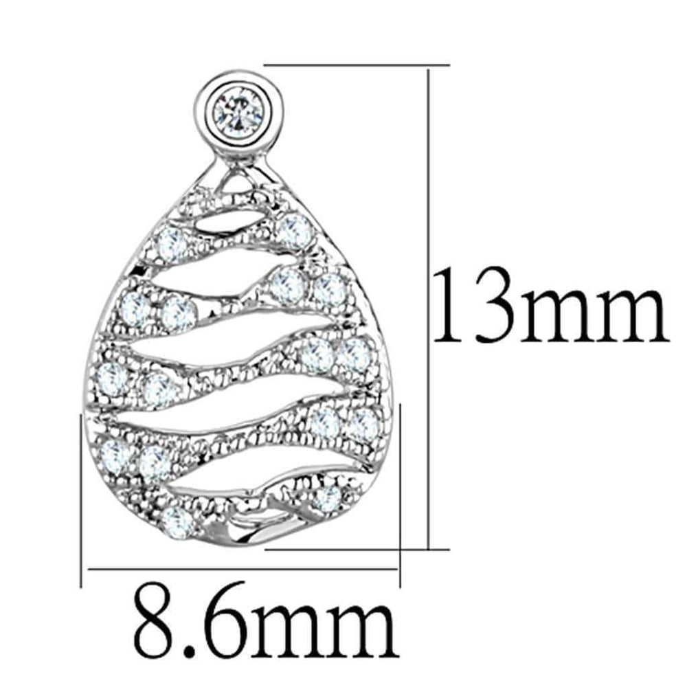 Alamode Rhodium Brass Earrings with AAA Grade CZ in Clear - Alamode - Flyclothing LLC