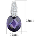Alamode Rhodium Brass Earrings with AAA Grade CZ in Amethyst - Alamode - Flyclothing LLC