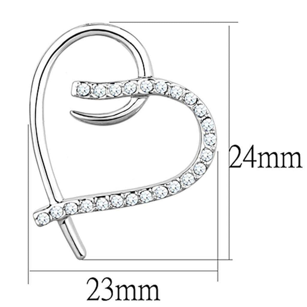 Alamode Rhodium Brass Earrings with AAA Grade CZ in Clear - Alamode - Flyclothing LLC